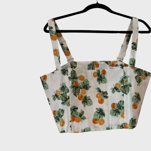 WeWoreWhat Straight Neck Corset Crop Top Orange Women's Size XL. NWT - Picture 3 of 11